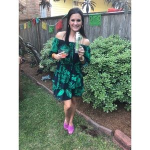 Palm tree print dress